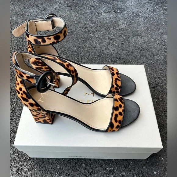 Marc Fisher LTD. Women's Karlee Leopard Print Block Heel Sandals - Picture 5 of 8